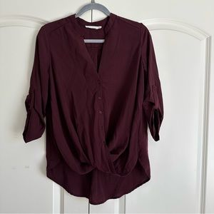 Maroon Burgundy Nordstrom Lush Blouse // Size Small